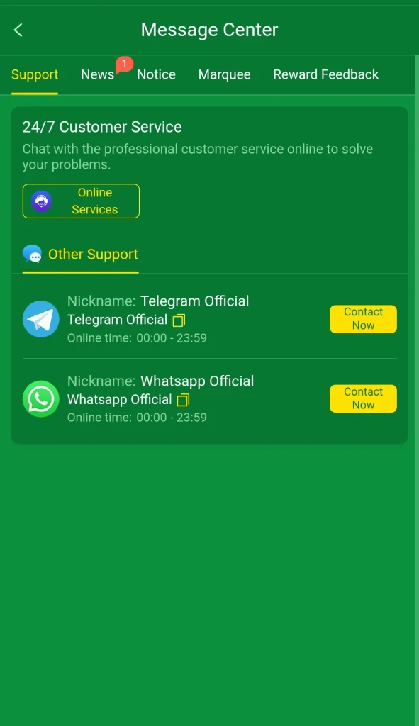 customer support
